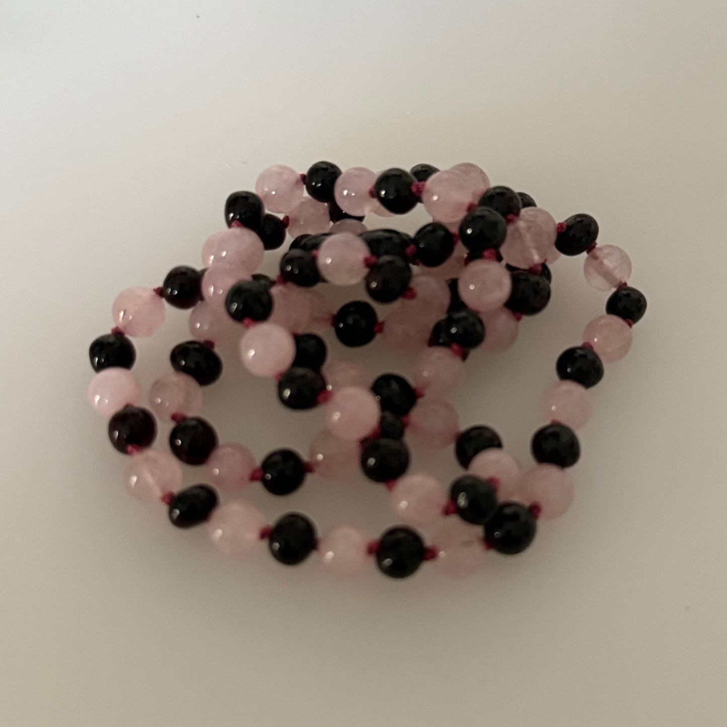 Molasses Amber & Rose Quartz-9" clasp