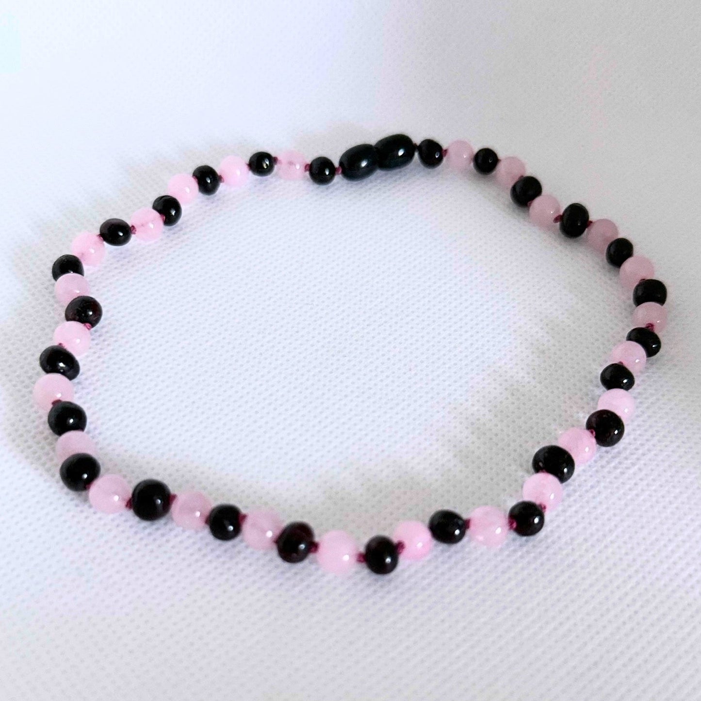 Molasses Amber & Rose Quartz-5.5" clasp