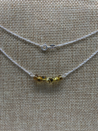 Sterling Silver-Olive Amber-18"