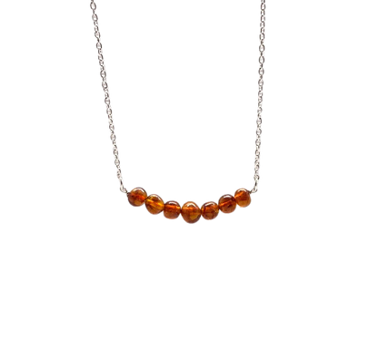 Sterling Silver-Caramel Amber-18"